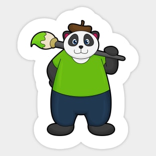 Panda as Painter with Paintbrush Sticker